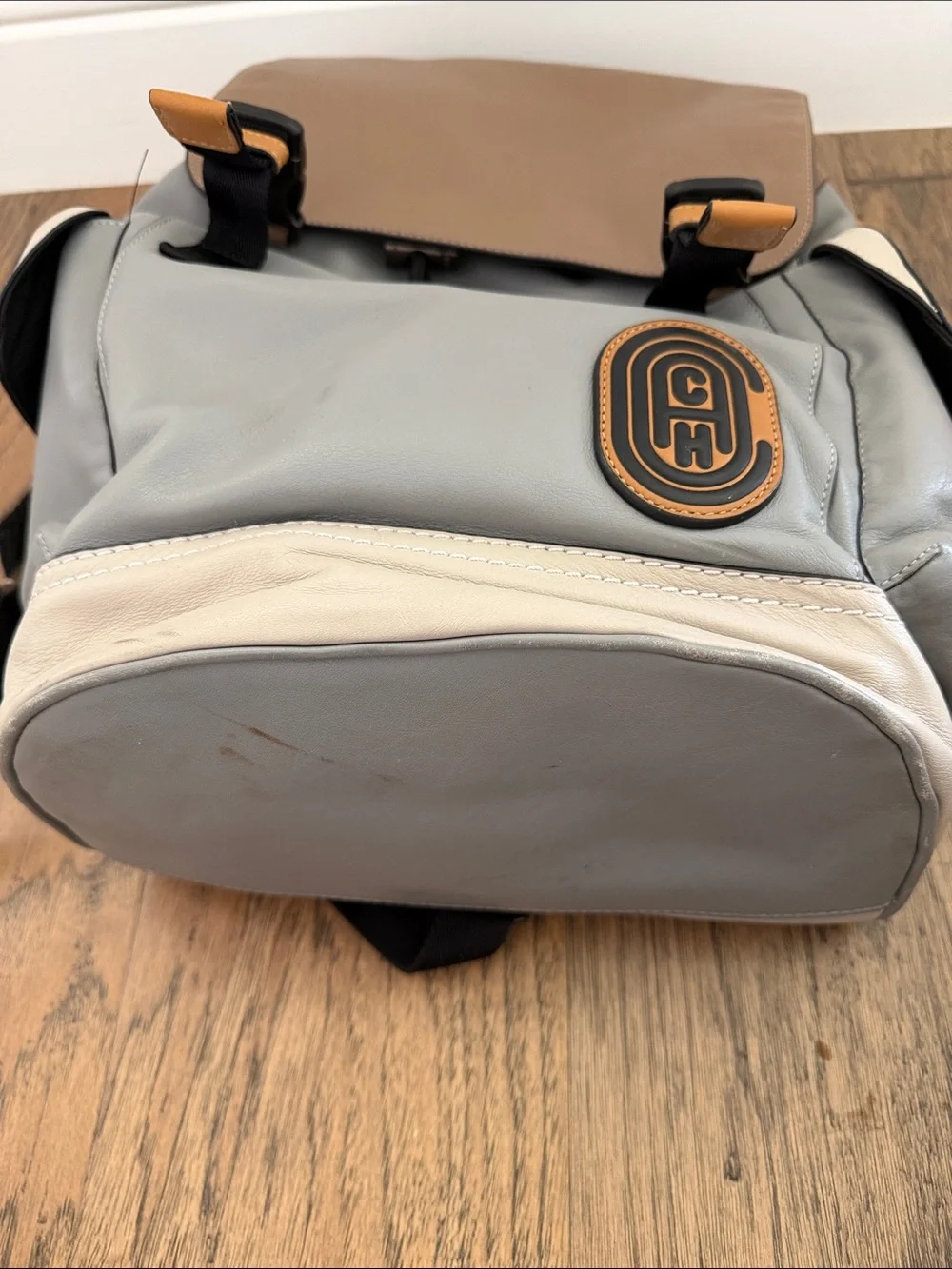 Coach Rivington Two-Tone Gray, Tan & Cream Men's Backpack